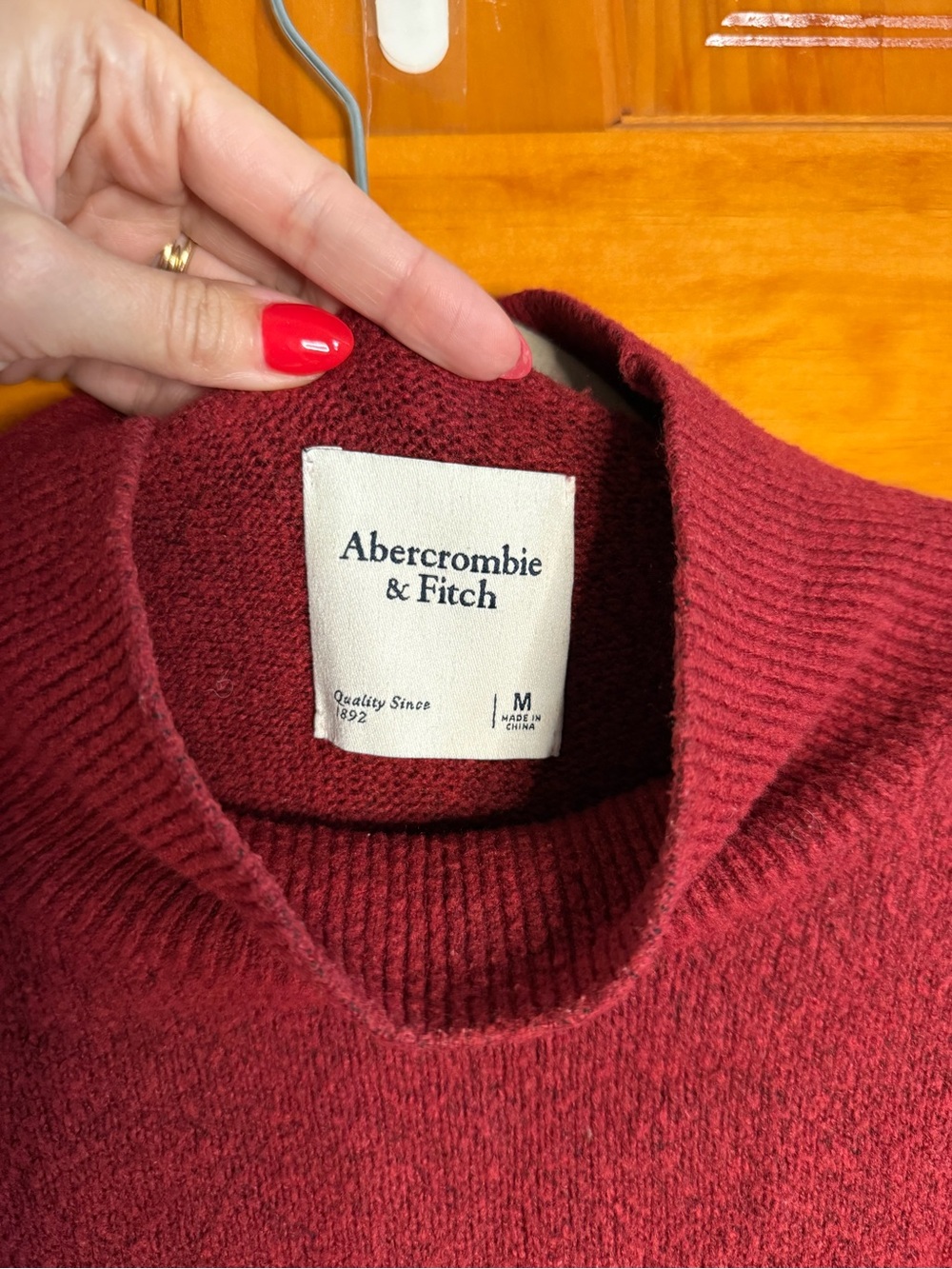 Abercrombie & Fitch oversized mock neck knit sweater size Medium - Picture 2 of 3